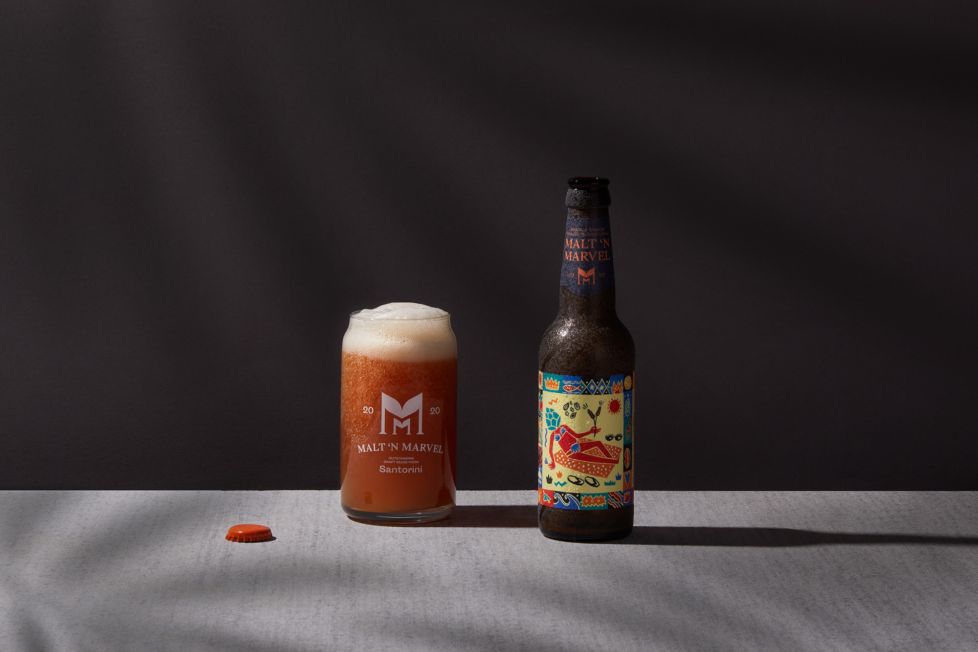 AG Design Agency Malt n Marvel Beer Ftelos Brewery Santorini