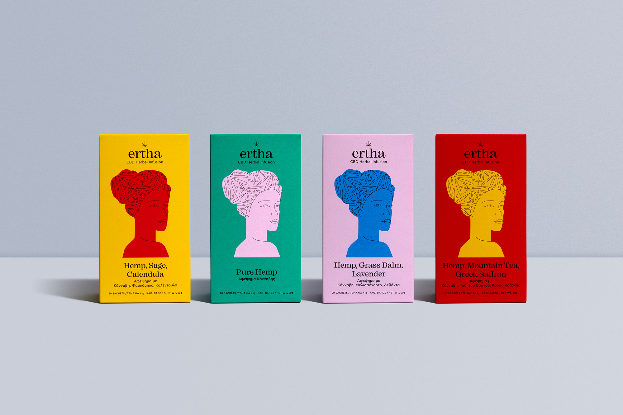 AG Design Agency Ertha CBD Herbal Infusions Branding and Packaging