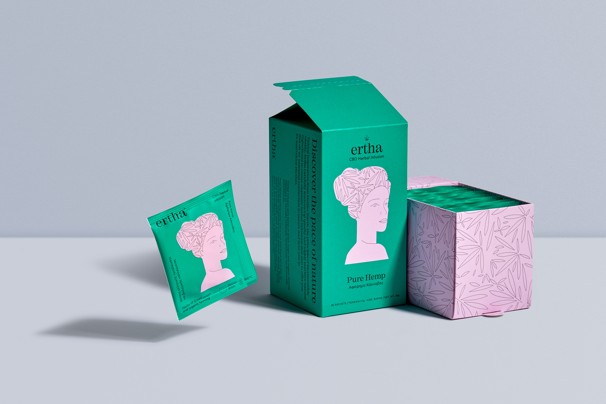 AG Design Agency Ertha CBD Herbal Infusions Branding and Packaging