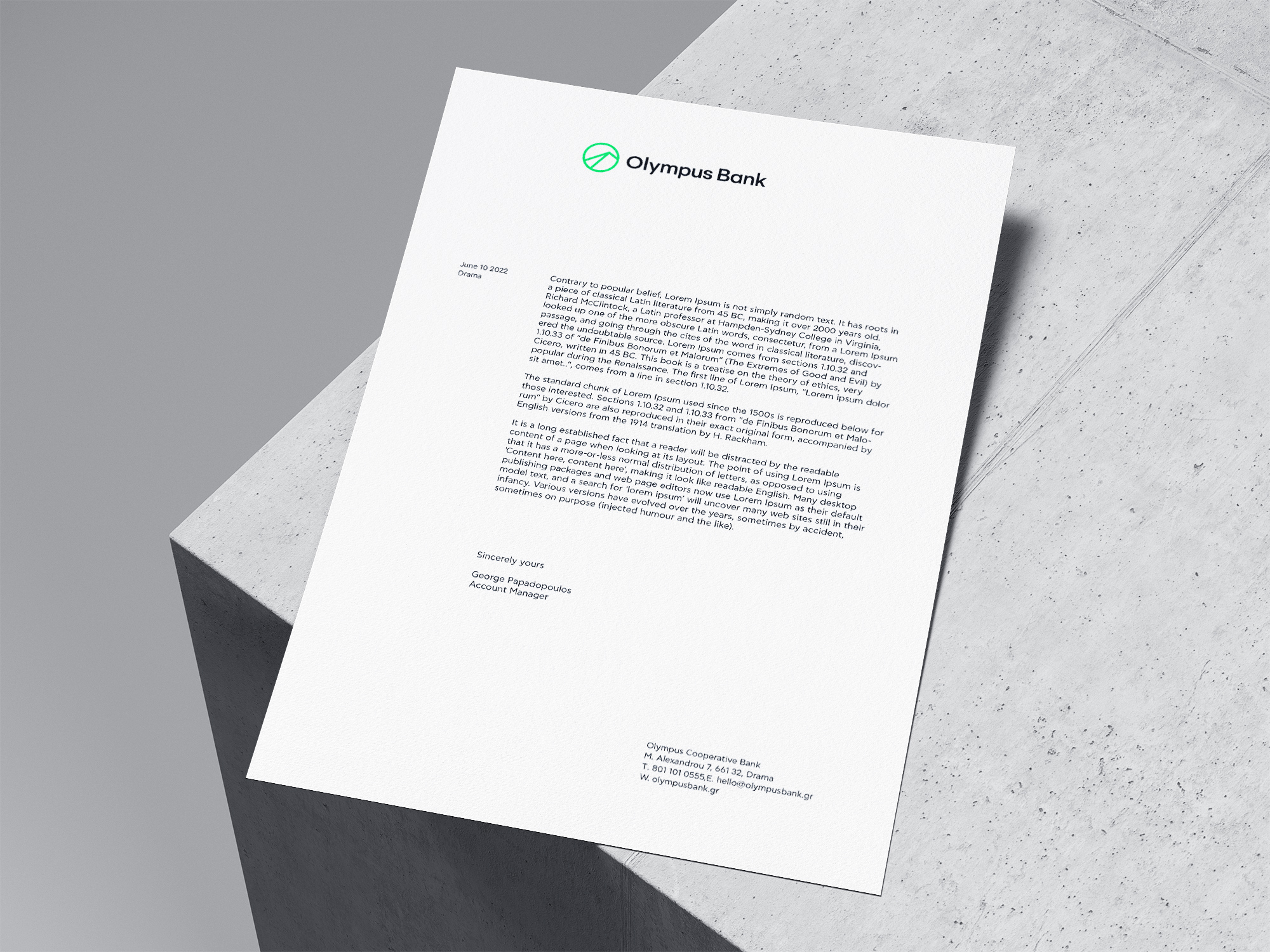 Olympus Bank Drama Bank Branding AG Design Agency