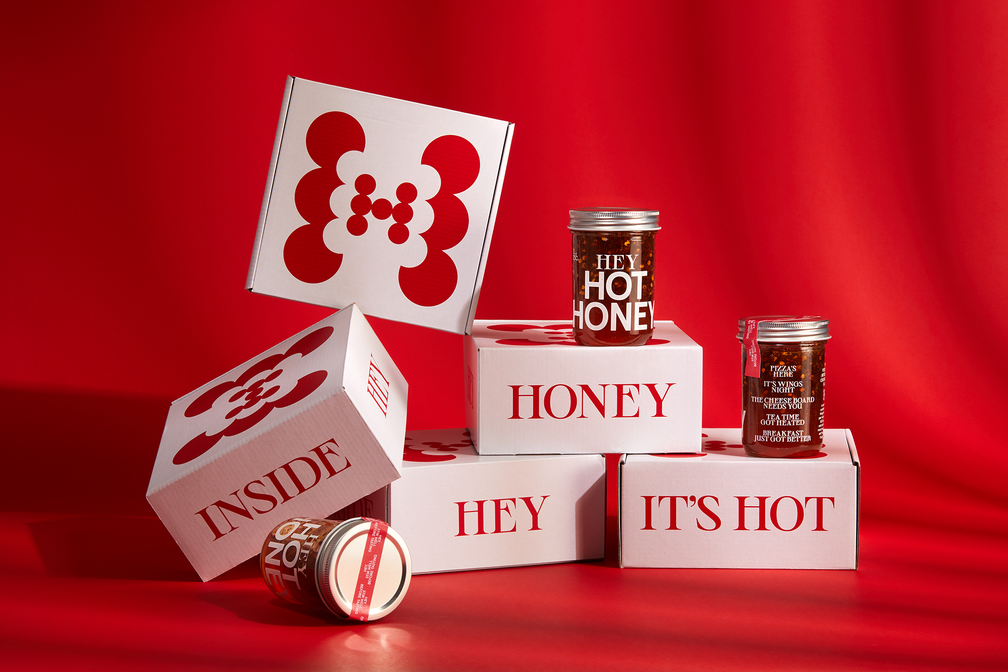 Hey Hot Honey Pure Honey Infused with Chilli Flakes AG Design Agency