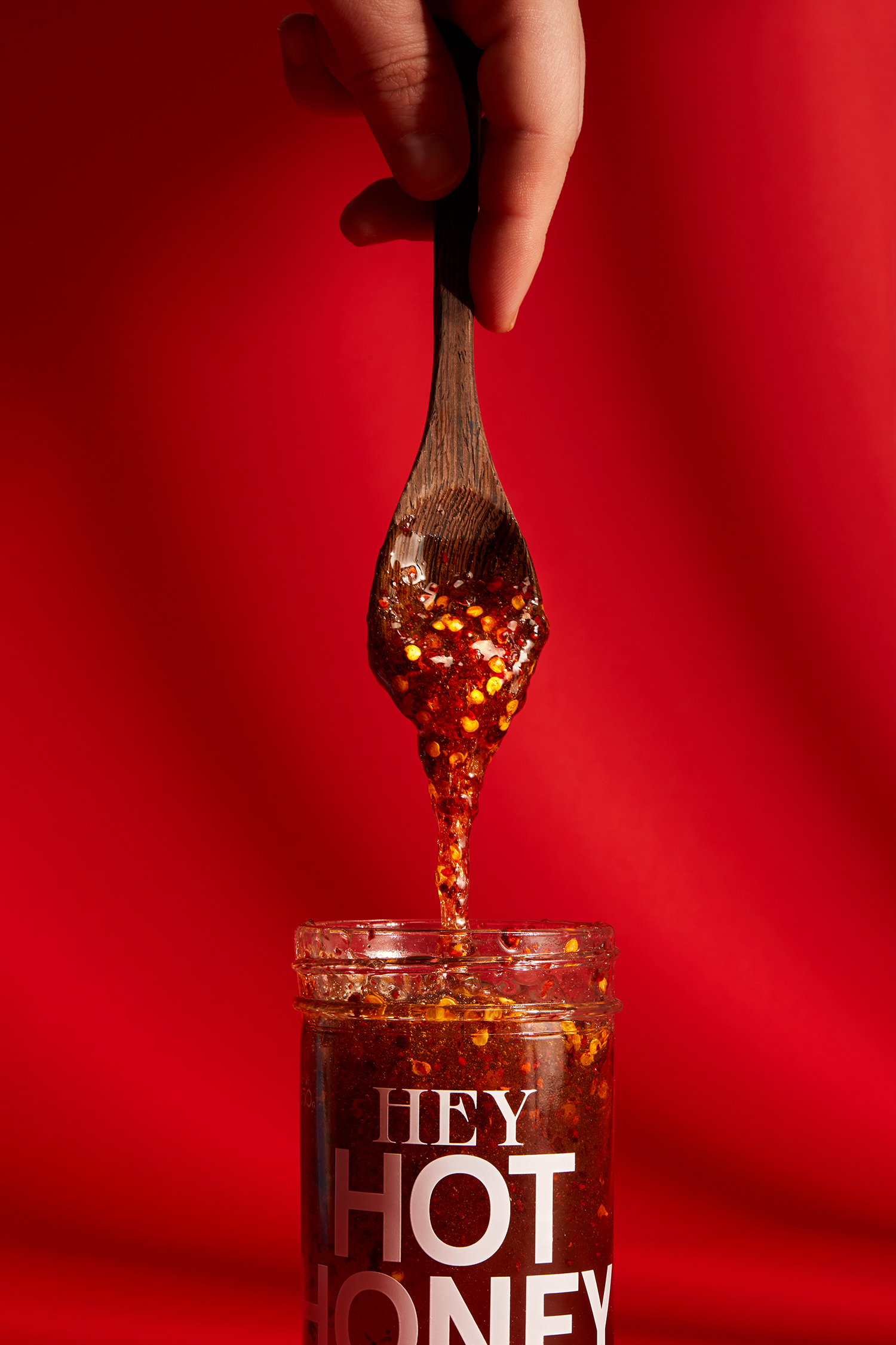 Hey Hot Honey Pure Honey Infused with Chilli Flakes AG Design Agency