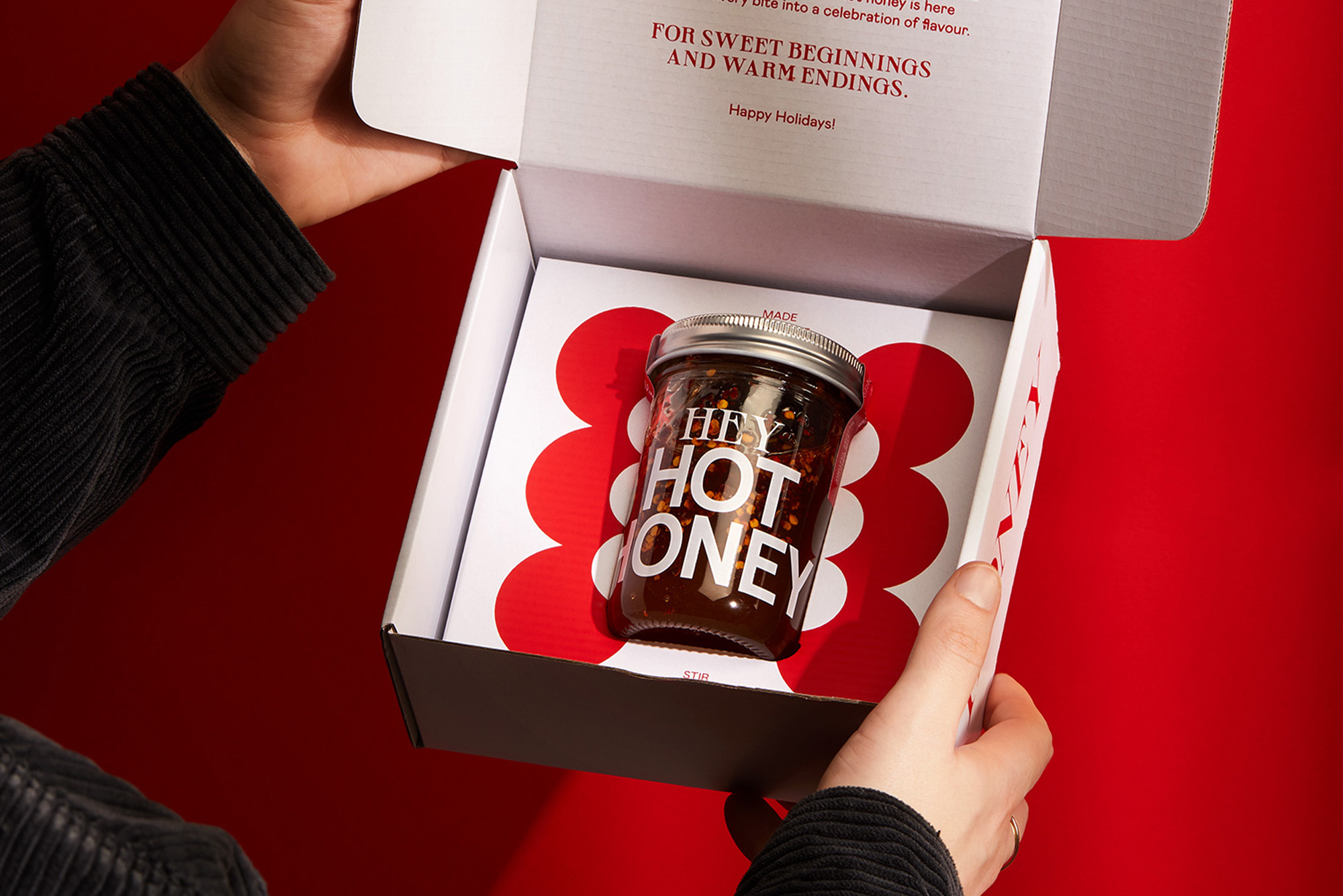 Hey Hot Honey Pure Honey Infused with Chilli Flakes AG Design Agency